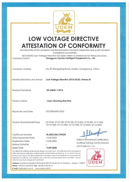 China Dongguan Synutar Intelligent Equipment Co., Ltd. certificaten