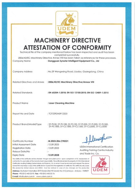 China Dongguan Synutar Intelligent Equipment Co., Ltd. certificaten